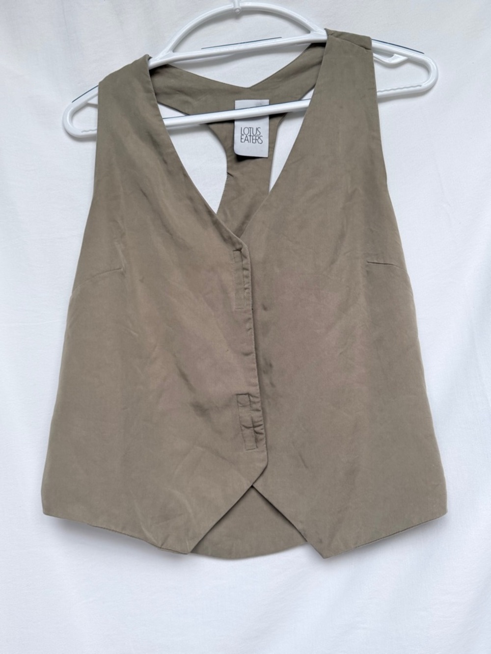 taupe racerback vest from the designer brand Lotus Eaters